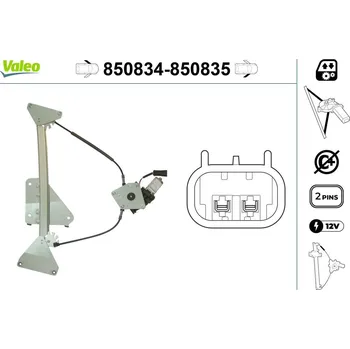 Stahovačka okna Zvedací zařízení oken VALEO 850834