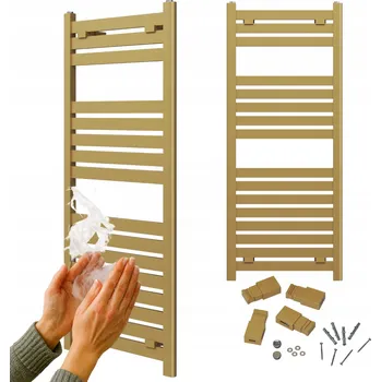 Radiátor Koupelnový radiátor nástěnný vodní 120x50 zlatý žebříkový radiátor ENZO