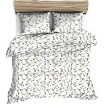 Povlečení Krepové povlečení 160x200 bílá meruňková kytice