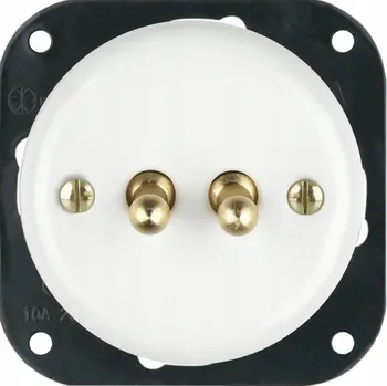 vypínač Žaluziový vypínač ANTICA TOOGLE GOLD retro BÍLÝ