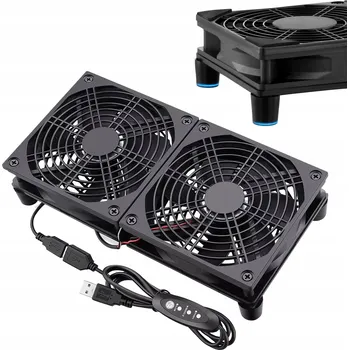 PC ventilátor USB Ventilátor 2v1 120 mm Duální Tichý 3 Rychlosti pro PC PS5