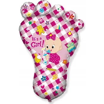 Balónek Fóliový balónek Baby Shower - Stopa holčičky, 61 cm