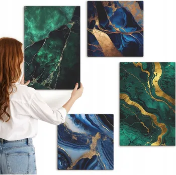 Obraz Sada nástěnných dekorací Galerie Elegantní vzory na kamenech 4 kusy