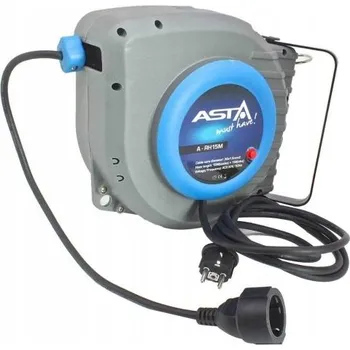 Napájecí kabel Prodlužovací Kabel na bubnu Asta 15 m 1 ks zásuvek šedý