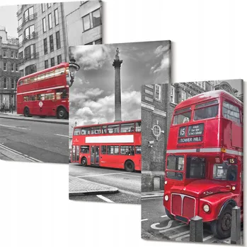Obraz Vícedílný Obraz Na Plátně Sada Červené autobusy Londýn 30x20 cm