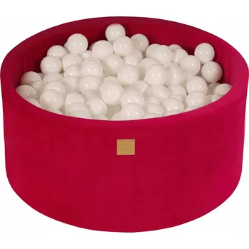 Suchý bazén Suchý bazének pro děti 90x40 cm s 300 míčky, velurový, magenta MeowBaby