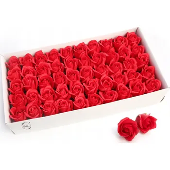 umělá květina Ozdobné mýdlové růže CZERWONA růže z mýdla pro dekoraci 50 Ks