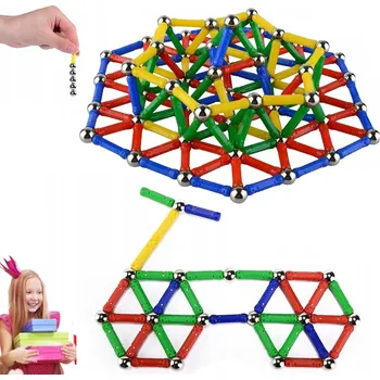 ostatní stavebnice VELKÉ MAGNETICKÉ STAVEBNICE STAVEBNICE VZDĚLÁVACÍ TYČINKY XXL 206 dílků