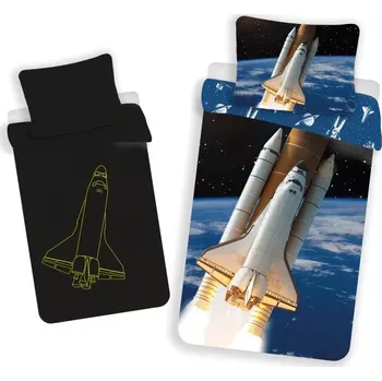 Povlečení Svítící povlečení RAKETOPLÁN – oboustranné, 100% bavlna 140×200 / 70×90 cm (NOVINKA 2025)