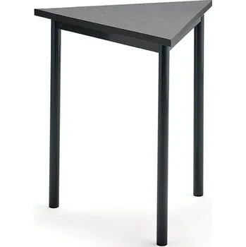 Psací stůl Stůl SONITUS TRIANGEL, 700x700x720 mm, antracitově šedé nohy, deska s linoleem, tmavě šedá