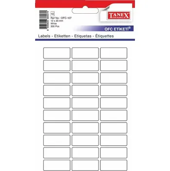 TANEX - Etikety v sáčku 12 x 30 mm - 300 ks