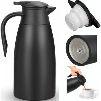 Konvice na čaj Termoska na kávu z nerezové oceli s dvojitou izolací, objem 2 l