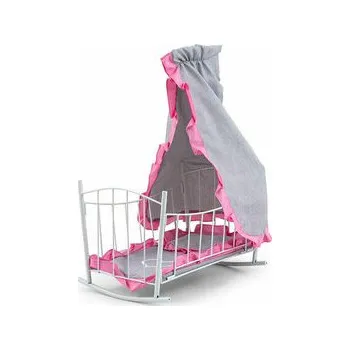 Łóżeczko Kołyska dla lalek Lily z baldachimem Prestige pink różowe