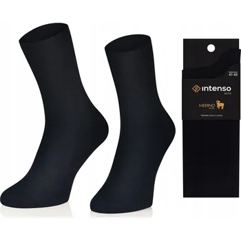 Pánské ponožky Ponožky Intenso černé 41-43 vlněné 90% Merino antibakteriální