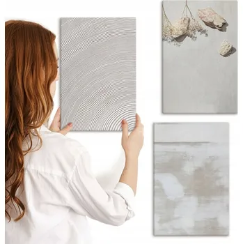 Obraz Sada obrazů do obýváku Písek kameny boho textura 3x 20x30 cm