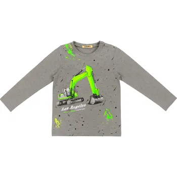 Chlapecké tričko xcena Trička šedé bavlněné s bagrem Velikost: 128