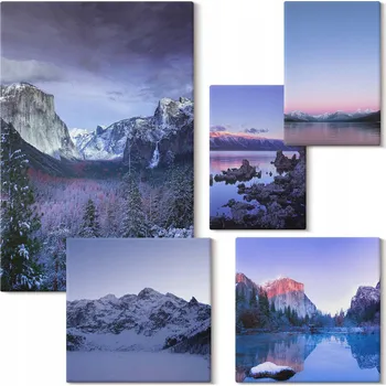 Obraz Vícedílný Obraz Na Plátně Horská jezera lesy krajiny 5 kusů