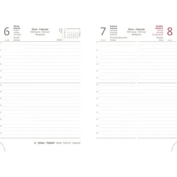 Diář Helma - Vario - denní diář s gumičkou Pink 2026, B6, 12 × 16,5 cm