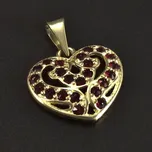 Goldpoint Přívěsek zlaté srdce s granáty Váha: 1.44 g