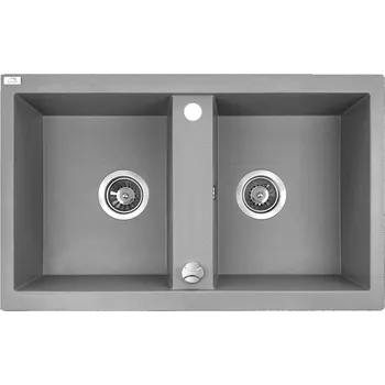 Granitový dřez Laveo Dřez 2 komory Barbados, granit - SBB_520T, šedý