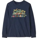 Patagonia Long-Sleeved Graphic T-Shirt Kids Fitz Roy Foliage: New Navy modrá XL