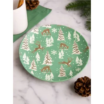 Talíř Sinsay - Vánoční talíř s motivem soba - zelená - 486GI-77X - 486GI-77X-ONE