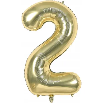 Balónek Fóliový balónek ČÍSLICE 2 Šampaňské zlato 100 cm