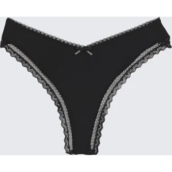 Dámské kalhoty Dámská tanga HUGO THONG UNIQUE 50545732 černé Velikost: L