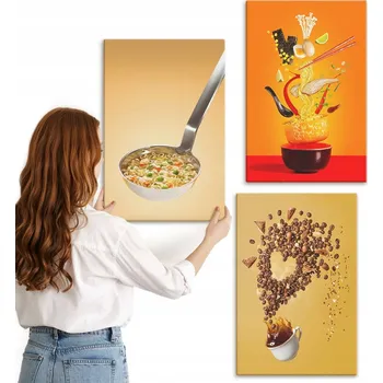 Obraz Sada obrazů na plátně s kuchyňskými motivy jídla 3x 40x60 cm