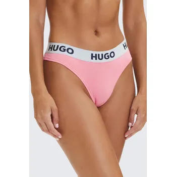 Kalhotky Dámské tanga HUGO THONG SPORTY LOGO 50469651 růžové Velikost: S