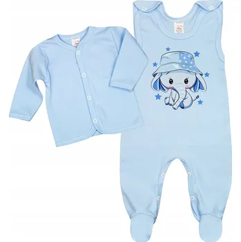 Dupačky Dupačky + rozepínací kaftan bavlna organická GOTS slon světle modrá 74 KLEKLE