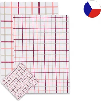 Kuchyňské utěrky EXTRA Mix káro losos 3ks