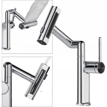 Vodovodní baterie Koupelnová baterie s dlouhým výtokem pro kuchyňský dřez, chromovaná, na desku