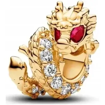Přívěsek Charms zlatý drak ze stříbra beads pozlacený přívěsek stříbro 925