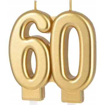 Svíčka Svíčka k 60. narozeninám zlatá Šedesátka NAROZENINY šedesát