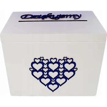 Dárková krabička Dřevěná BÍLÁ KRABIČKA KRABIČKA na OBÁLKY přání svatba SVATEBNÍ HOSTINA