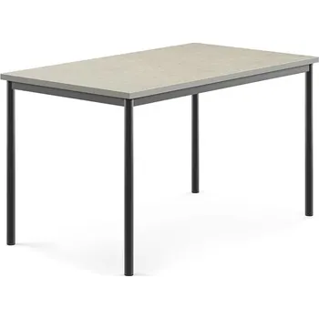 Zahradní stůl Stůl SONITUS, 1400x800x760 mm, antracitově šedé nohy, deska s linoleem, šedá