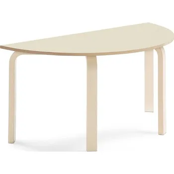 Zahradní stůl Stůl ELTON, půlkruh, 1200x600x590 mm, bříza, akustická HPL deska, bříza
