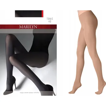Dámské punčochy MARILYN Punčocháče hladké mikrovlákno TONIC 40 DEN béžové BEIGE 3/M