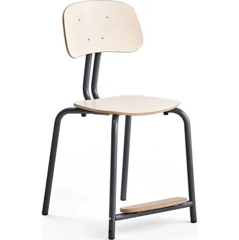 Jídelní židle Školní židle YNGVE, 4 nohy, výška 500 mm, antracitově šedá/bříza