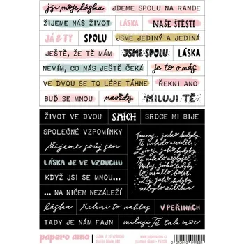 samolepka Papero amo - Samolepky arch - LÁSKA JE VE VZDUCHU / Jsi moje láska