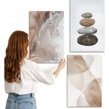 Obraz Sada obrazů na zeď Galerie Abstraktní pastelové tvary 3x 40x60 cm