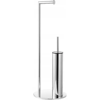 Stojan Stella na toaletní papír a štětku / kulatý / ocel ocel, leštěná