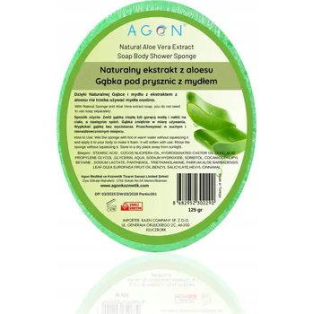 Mýdlo AGON 125G SPRCHOVÁ HOUBA ALOE VERA mýdlo zapuštěné v houbičce Aloe
