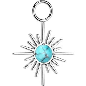 Piercing Atreya Titanová ozdoba - hvězdička s přírodním kamenem Luiva Barva: Tyrkys