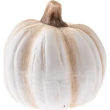 Podzimní dekorace Dýně keramická, 12 x 11,6 cm, bílá