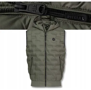 Dámské oblečení Pitbull pánská vesta FISK zelená, velikost L