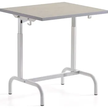 Zahradní lavice Školní lavice 182, linoleum, bílá/šedá