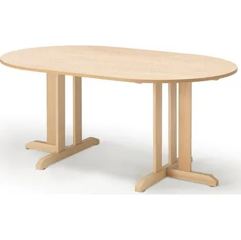 Jídelní stůl Stůl KUPOL, 1500x800x720 mm, oválný, akustické linoleum, bříza/béžová