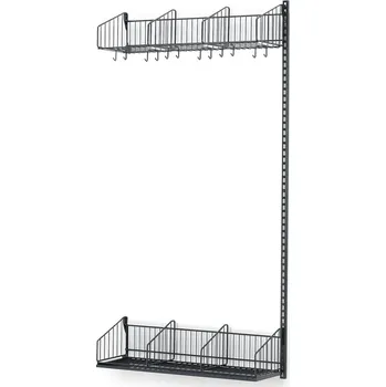 Věšák Šatní stěna TRÅD, nástěnná, přídavná sekce, 900x2000 mm, tmavě šedá